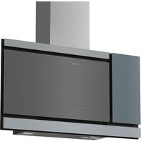 bosch serie 8 dwf97ms70b chimney smart cooker hood - grey grey