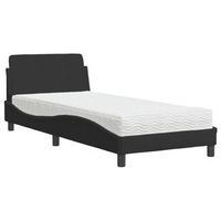 cama con colchon terciopelo negro 80x200 cm