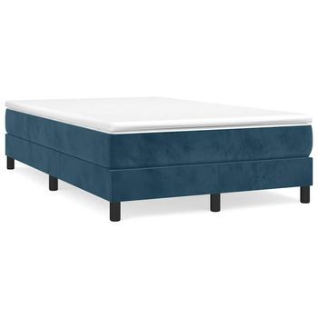 Cama Matrimonial | Cama Para Adultos | Estructura De Cama De Terciopelo Azul 120x200 Cm
