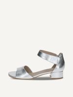 caprice heeled sandal metallic made of leather with block heel size 37