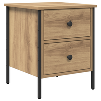 mesita de noche  mesilla de noche  cabinete de noche roble artesanal 40x42x50 cm madera elaborada cfw46753