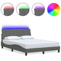 estructura de cama sin colchon hanko tela gris oscuro 120x200 cm vidaxl