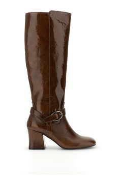 botas de piel naplak con hebilla coffee 39