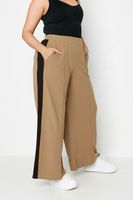 yours pantalon ancho beige franja lateral mujer curvy y tallas grandes yours