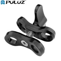 abrazadera de bola puluz soporte para camara de buceo con orificio cerrado abrazadera de linterna de resorte de aluminio cnc para sistema de fotografia subacuatica de buceo