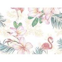 fotomural vinilo flamencos floral 400 x 300 cm