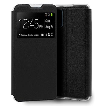 Cool Funda Flip Cover Liso Negro para Realme 7 Pro