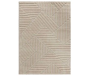 Alfombra geométrica con relieve en beige numa, 80x150 cm - atticgo