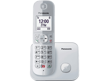 Teléfono - Panasonic KX-TG6851SP, Inalámbrico, Identificación de llamadas, No molestar, Plata + Base