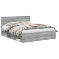 cama matrimonial  cama para adulto  estructura de cama con cabecera gris sonoma 160 x 200 cm