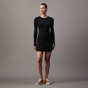 Calvin Klein Jeans. Vestido corto de canalé Negro J20J225112-BEH