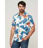 superdry para hombre m4010353a camisa hawaiana blanco m casual modal manga corta