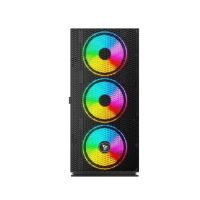 torre savio raptor x1 argb 4 ventiladores cristal templado control voz usb 30