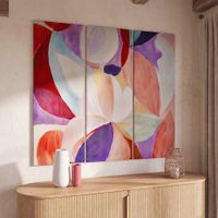 cuadro cuadro triptico pintado abstracto multicolor 150x130 cm