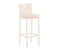 taburete alto de exterior mari con cojin plastico blanco 44x40x108 cm