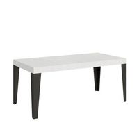 mesa extensible 90x200460 cm flame fresno blanco estructura antracita