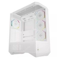 caja darkflash dy460 media torre blanca 4 ventiladores argb vidrio templado