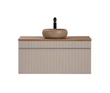 Mueble lavabo individual 100 cm zelie cachemira y madera