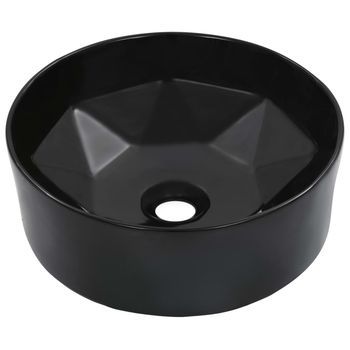 Lavabo 36x14 Cm Cerámica Negro Vidaxl
