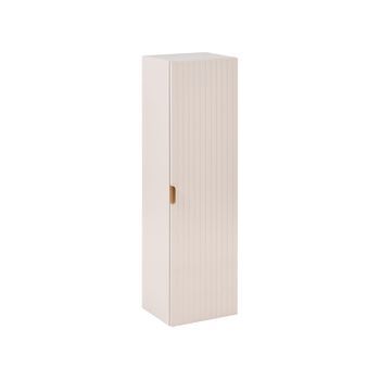 Armario De Baño De Pared 4 Estantes Frentes Acanalados Tiradores Dorados Beige Totorani