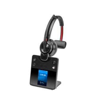 Auriculares Poly inalámbricos DECT/Bluetooth con micrófono, cancelación de ruido, negro