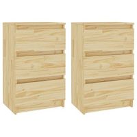 mesitas de noche 2 uds madera maciza de pino 40x295x64 cm vidaxl