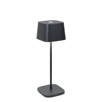 Lámpara de mesa led zafferano gris oscuro recargable y regulable