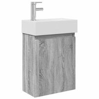 modulo de bano con griferia sonoma gris 455 x 225 x 84 cm vidaxl