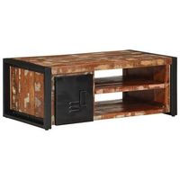 mesa de centrormesa auxiliarrmesita de centro multicolor 90x50x36 cm madera maciza reciclada