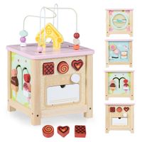costway cubo de actividades de madera montessori juguetes sensoriales educativos para bebes 18 meses aprendizaje cumpleanos navidad
