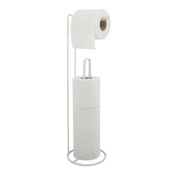 Portarollo 4 Rollos  Blanco Mate  Amy. Dimensiones: 15x15x54cm