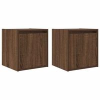 mesillas de noche de pared 2 uds roble marron 38x34x40 cm vidaxl