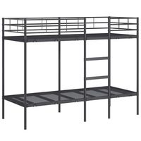 litera sin colchon acero negro 75x190 cm vidaxl