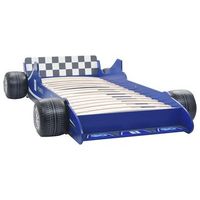 cama individual  cama con forma de coche de carreras para ninos 90x200 cm azul