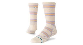 Calcetines stance mid crew beam stripe beige violeta naranja