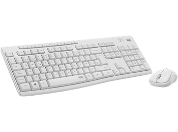 Pack Teclado + Ratón - Logitech MK295 Silent, Inalámbrico, USB, Teclas acceso directo, numérico, Tecnología Silent Touch, Alcance 10 m, Blanco