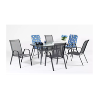 mesa terraza jardin acero sulam desmontable y resistente