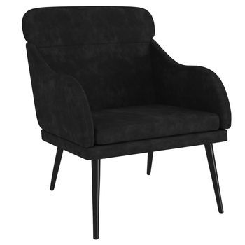 Sillón De Salón | Silla | Sillón De Terciopelo Negro 63x76x80 Cm