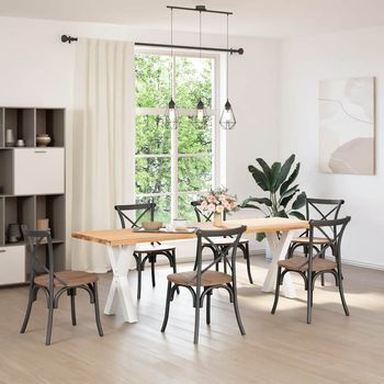 Patas Para Mesa，pierna De Mesa De Comedor En Forma De X 2 Uds Acero Blanco