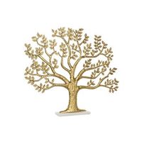 figura aluminio marmol 76x10x68 arbol dorado