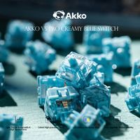 akko v5 pro interruptor azul cremoso 5 pines 45gf interruptor tactil thocky lubricado de fabrica compatible con teclado mecanico cherry mx
