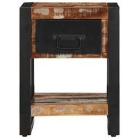 juego de 2 mesitas de noche - mesillas multicolor madera maciza rugosa mango mc6046