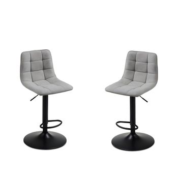 Lote de 2 taburetes efecto piel gris cm 45x45 91h