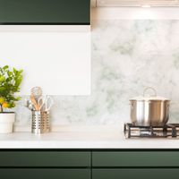 frente de cocina panel trasero aluminio - 90 x 70 cm - verde