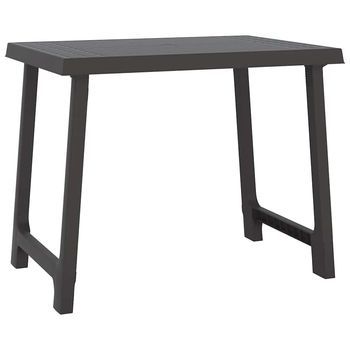 Mesa De Camping Aspecto De Madera Pp Gris Antracita 79x56x64 Cm