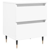 mesilla de noche  mesita de noche madera contrachapada blanco 40x35x50 cm