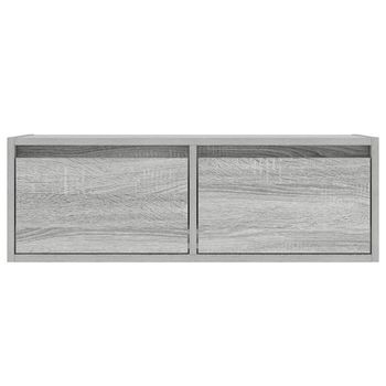 Mueble Tv - Mesa De Tv Con Luces Led Sonoma Gris 75x35,5x25 Cm