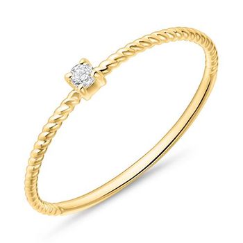 Anillo de mujer de oro 14 quilates con topacio blanco