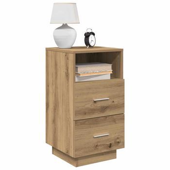 Mesillas De Noche - Dormitorio - Madera De Ingeniería - Roble Artesano (36x36x68cm)