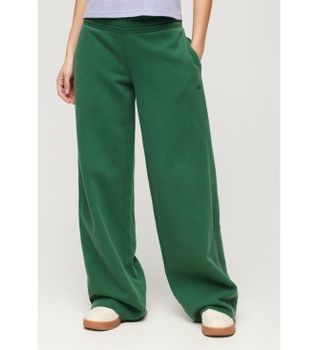 Superdry para mujer. W7010931A Pantalón Jogger recto con efecto lavado verde (L), Casual, Algodón